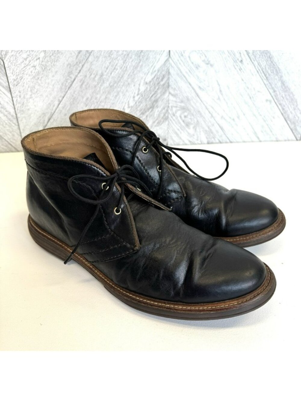 UGG Dagmann Chukka Boots Mens US Size 10.5 Black Leather Ankle Shoes Classic
